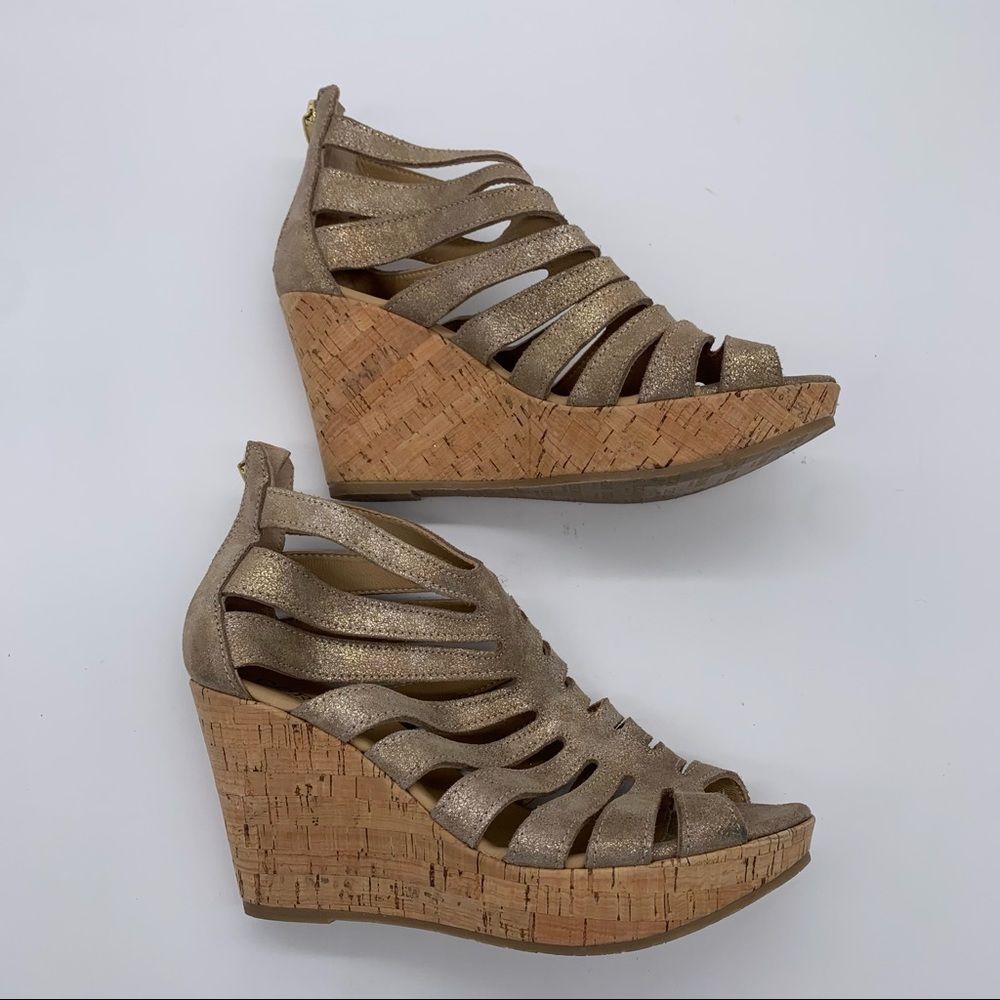 Cordani Electra Wedge Sandal‎ Cage Platform Suede
